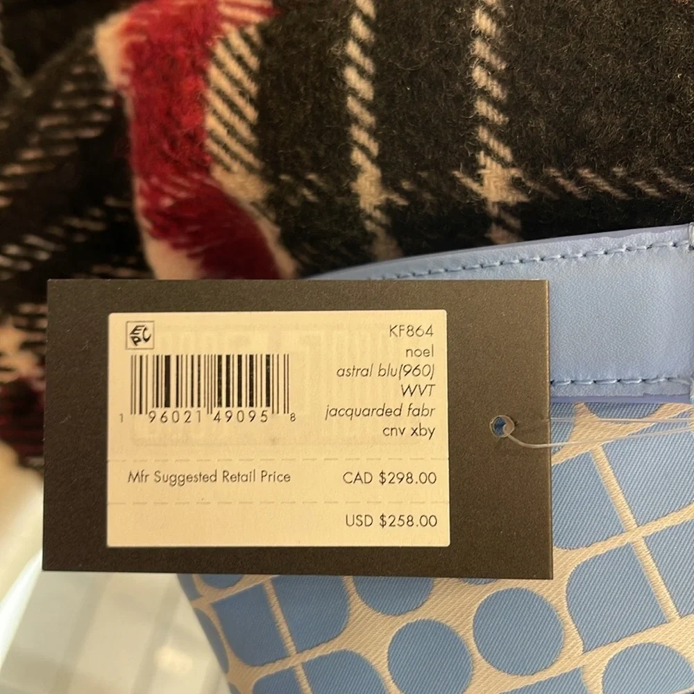 Kate Spade Noel Jacquard Convertible Crossbody Canvas XBody Astral Blue NWT